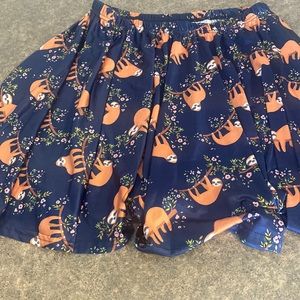 cute sloth mini skirt nwt